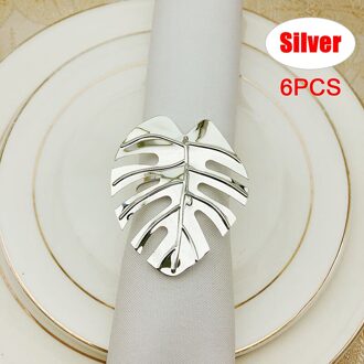 6Pcs Servetringen Set Bladeren Servetring Houders Decoratieve Servet Gesp Wedding Party Diner Xmas Tafel Decoratie 6.5x5.5cm SV