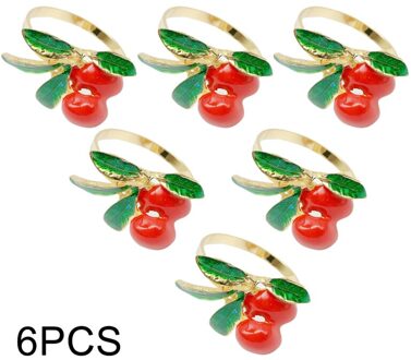 6Pcs Serviette Ring Citroen Servetring Hotel Servet Houder Cirkel Party Tafel Decor Servet Gesp West Diner Handdoek Party bruiloft fruit B