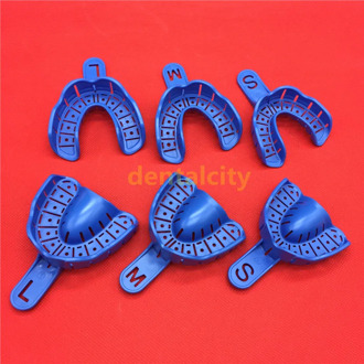 6Pcs/set Dental Impression Trays Plastic Materials Teeth Holder Dental Central Supply For Oral Tools