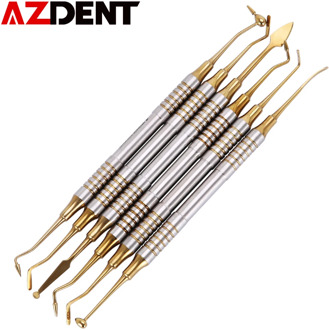 6Pcs/Set Dental Instrument Composite Resin Filling Spatula Titanium Plated Head Filler