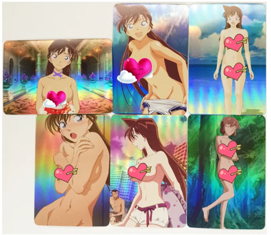 6pcs/set Detective Conan Case Closed Rachel Moore Nude Toys Hobbies Hobby Collectibles Game Collection Anime Cards