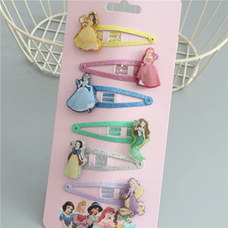6PCS/Set Disney Kid Hair Pins Princess Head Wear Girl Children Hair Clips Doll Accessories Hair Pin Bow Gift BB Clip 2020 New