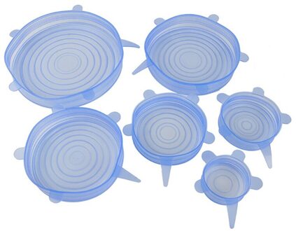 6pcs Silicon Stretch Deksels Universele Deksel Silicone Voedsel Wrap Kom Pot Deksel Siliconen Cover Pan Koken Keuken Accessoires bule