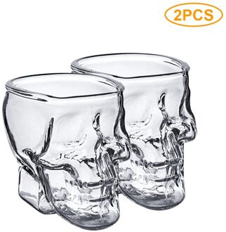 6Pcs Skull Cup Borrelglas Transparante Cup Crystal Skull Head Glas Cup Voor Party Home Office Bar Club Hotel wijn Houders 2stk