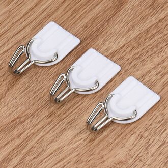 6Pcs Sterke Zelfklevende Haak Muur Deur Sticky Hanger Holder Keuken Badkamer Wit Opknoping Deur Kleding Handdoek Handtas Houder Muur