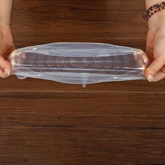 6Pcs Stretch Silicone Voedsel Kom Cover Opslag Wraps Zeehonden Herbruikbare Deksels