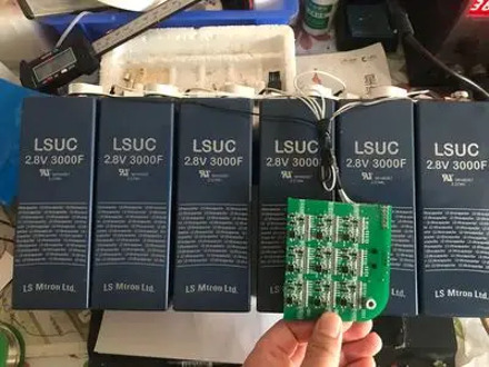 6pcs Super Farad Capacitor+ connector 2.8V 3000F 55*55*155mm Low ESR High Frequency Capacitor second hand 90% new Korea brand