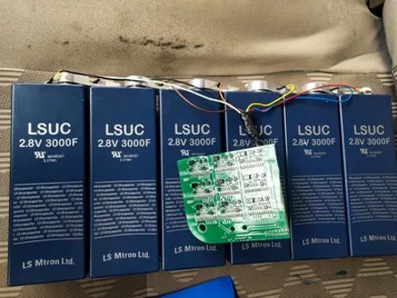 6pcs Super Farad Capacitor+ connector 2.8V 3000F 55*55*155mm Low ESR High Frequency Capacitor second hand 90% new Korea brand