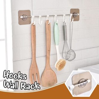 6Pcs Transparante Sterke Muur Haak Clover Keuken Haken Waterdicht Badkamer Keuken Accessoires Keuken Opknoping Rack # Td