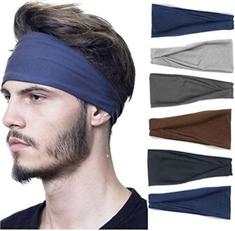 6Pcs Unisex Man Vrouwen Elastische Hair Head Band Zweetband Hoofdband Stretch Mannen Wrap Elastische Sport Fittness Mannen Hoofdband #3