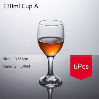 6Pcs Verdikte Rode Wijn Cup Set Klassieke Europese Huishoudelijke Loodvrij Glas Beker Champagne Geurende Cup Restaurant Vrienden 130ml Cup A 6stk