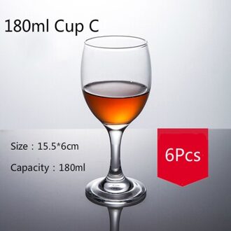 6Pcs Verdikte Rode Wijn Cup Set Klassieke Europese Huishoudelijke Loodvrij Glas Beker Champagne Geurende Cup Restaurant Vrienden 180ml Cup C 6stk