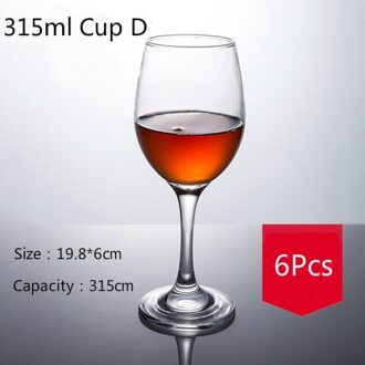 6Pcs Verdikte Rode Wijn Cup Set Klassieke Europese Huishoudelijke Loodvrij Glas Beker Champagne Geurende Cup Restaurant Vrienden 315ml Cup D 6stk