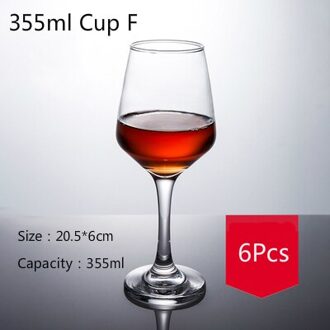 6Pcs Verdikte Rode Wijn Cup Set Klassieke Europese Huishoudelijke Loodvrij Glas Beker Champagne Geurende Cup Restaurant Vrienden 355ml Cup F 6stk