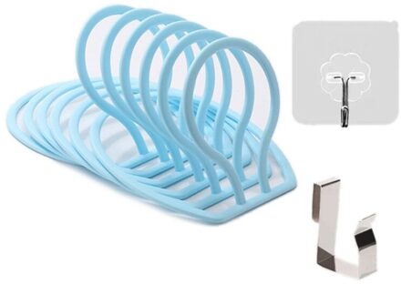 6Pcs Verstelbare Organizer Back Deur Opknoping Baseball Cap Hoed Handdoek Riem Opslag Houder Hanger Badkamer Slaapkamer blauw