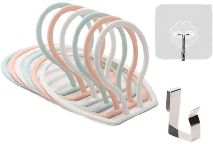 6Pcs Verstelbare Organizer Back Deur Opknoping Baseball Cap Hoed Handdoek Riem Opslag Houder Hanger Badkamer Slaapkamer gemengde kleur