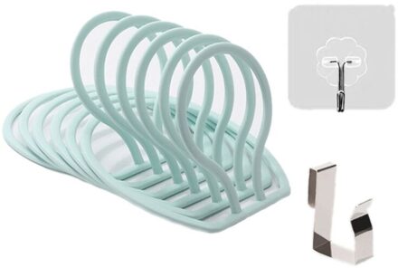 6Pcs Verstelbare Organizer Back Deur Opknoping Baseball Cap Hoed Handdoek Riem Opslag Houder Hanger Badkamer Slaapkamer groen