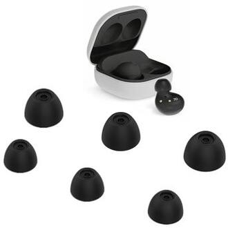6Pcs vervangende oordopjes Tips Zachte Silicone koptelefoon Caps Cover voor Samsung Galaxy Buds2 - Zwart