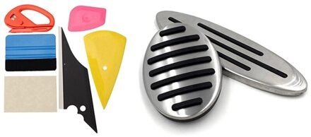 6Pcs Vinyl Wrap Film Sticker Verpakking Hulpmiddel & 1Set Auto Gas Brandstof Rempedaal Cover Inner Voor Mini cooper F54 F55 F56 F57