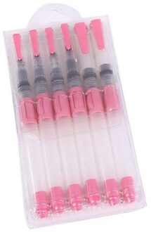 6Pcs Water Borstel Water Kwast Grote Capaciteit Zachte Aquarel Schilderen Borstel Voor Beginner Tekening Art Supplies roze
