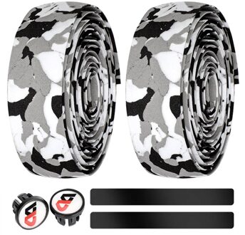 6Pcs West Fietsen Racefiets Lijm Stuur Strap Eva Anti-Slip Fiets Bar Grips Wrap Tape Met 2 bar Stekkers Fietsen Apparatuur grijs zwart
