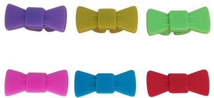 6pcs Wijnglas Marker Herbruikbare Siliconen Creatieve Strik Drink Markers voor Partijen Cocktail Uur Diners Banket