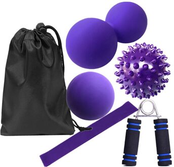 6Pcs Yoga Benodigdheden Yoga Bal Pinda Massage Bal Fitness Apparatuur Voor Home Gym Yoga Benodigdheden Pinda Massage Bal Voor fitness Paars