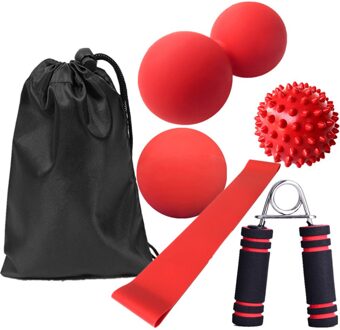 6Pcs Yoga Benodigdheden Yoga Bal Pinda Massage Bal Fitness Apparatuur Voor Home Gym Yoga Benodigdheden Pinda Massage Bal Voor fitness Rood
