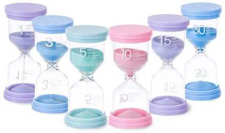 6Pcs Zand Timers Voor Kinderen En Klaslokaal-Grote Plastic Zand Uur Glas Zandloper Set 1 3 5 10 15 30 Minuten
