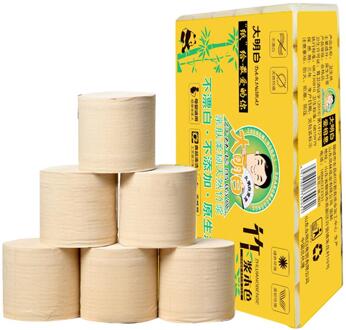 6Rolls Papier, Badkamer Huishoudelijke 4 Lagen Bad Wc Papier Wit Glad Zacht