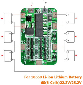 6S 15A 24V PCB BMS Protection Board For 6 Pack 18650 Li-ion Lithium Battery Cell Module DIY Kit One Piece