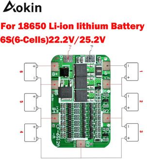 6S 15A 24V PCB BMS Protection Board For 6 Pack 18650 Li-ion Lithium Battery Cell Module diy kit