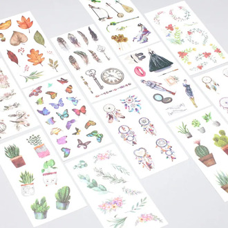 6sheet/set Scrapbook Cute stickers cartoon unicorn transparent handbook DIY album cup decoration stickers kids toys tape