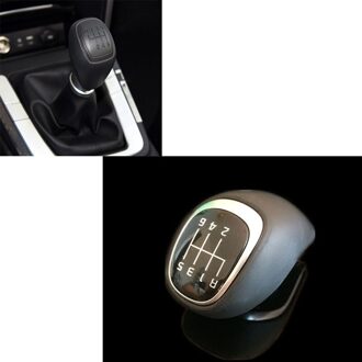 6Speed Voor Lederen Glossy Pookknop Zwarte Gear Hoofd Lever Auto Pookknop Voor Hyundai Elantra Ad Mt