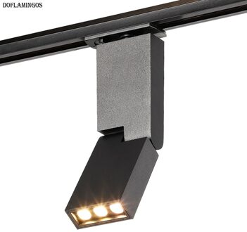 6W CREE LED Spoor Licht Nordic luxe woonkamer thuis cob vouwen rail licht vierkante tentoonstelling hal wandlamp wit Zwart wit 5000K