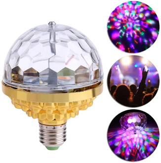6W Rotating Crystal Magic Ball RGB LED Stage Light Bulb E27 Lamp for Disco Party DJ Christmas Effect