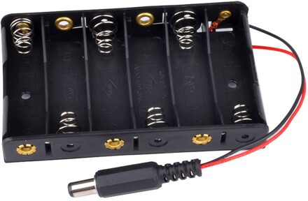 6x Aa Batterij Case Opslag Houder Met DC2.1 Power Jack Voor Arduino Diy Power Bank Batterij Organizer