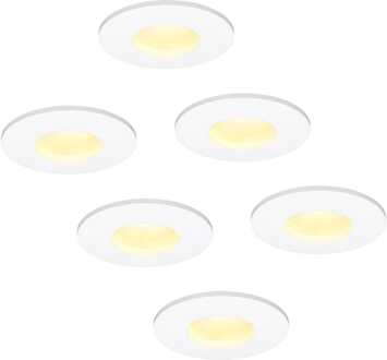 6x Barcelona - LED Inbouwspots Badkamer IP44 Wit