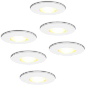 6x Barcelona - LED Inbouwspots Badkamer IP44 Wit