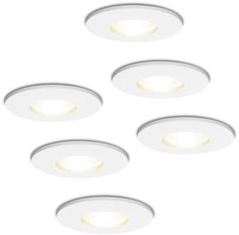 6x Barcelona - LED Inbouwspots Badkamer IP44 Wit