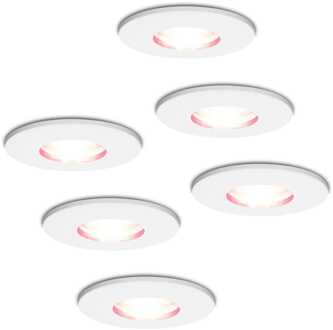 6x Barcelona Smart Inbouwspots RGBWW IP44 Wit