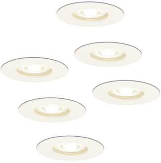 6x Bari - LED Inbouwspots Badkamer IP65 Wit
