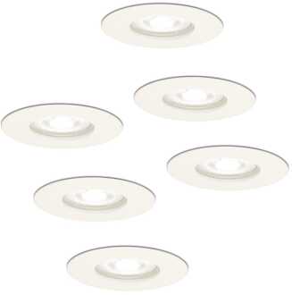 6x Bari - LED Inbouwspots Badkamer IP65 Wit