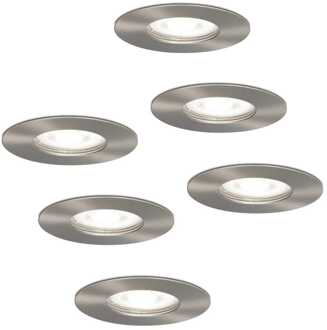 6x Bari - LED Inbouwspots Badkamer IP65 Zilver
