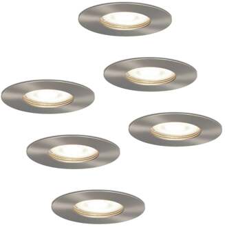 6x Bari - LED Inbouwspots Badkamer IP65 Zilver