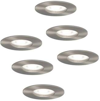 6x Bari - LED Inbouwspots Badkamer IP65 Zilver