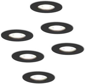 6x Bari - LED Inbouwspots Badkamer IP65 Zwart
