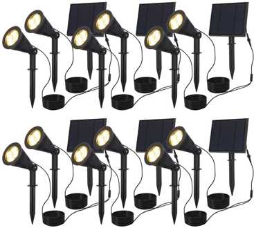 6x Bend duo Solar prikspot Zwart IP65 3000K