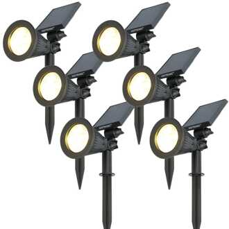 6x Bend Solar prikspot Zwart IP65 3000K