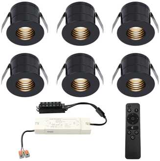6x Betty - Mini LED spotjes 12V IP44 Dimbaar via Zwart